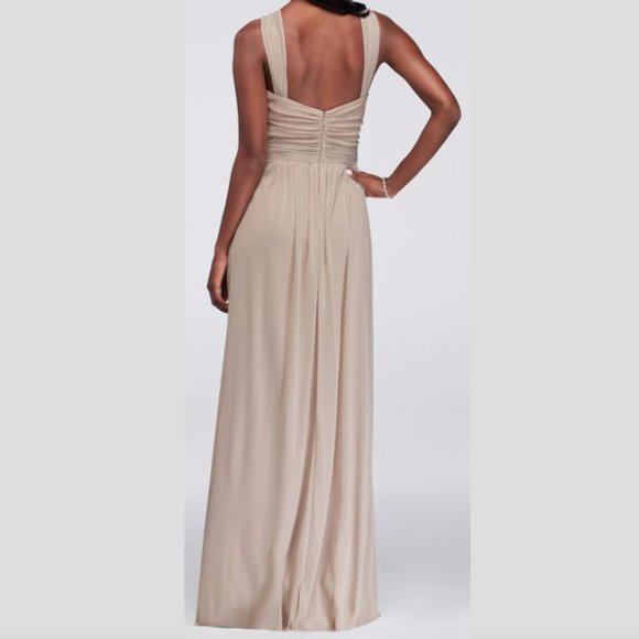 David’s Bridal Y-Neck Dress in Marine - Picture 2 of 7